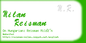 milan reisman business card